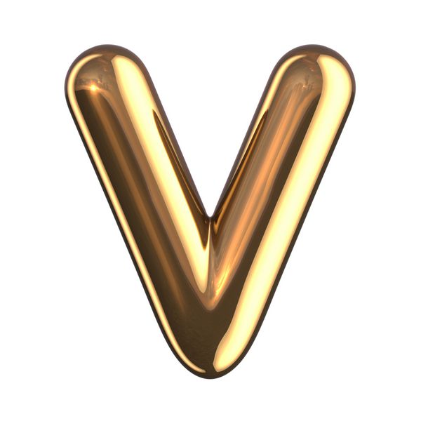 حرف V از الفبای گرد طلایی یک مسیر قطع وجود دارد