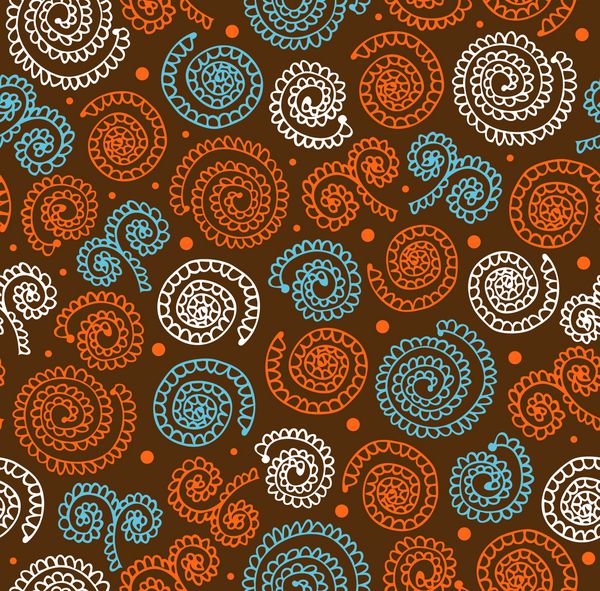 الگوی مارپیچ انتزاعی رنگارنگ پس‌زمینه ابله بدون درز با دایره‌ها شبیه روپوش قلاب‌بافی است