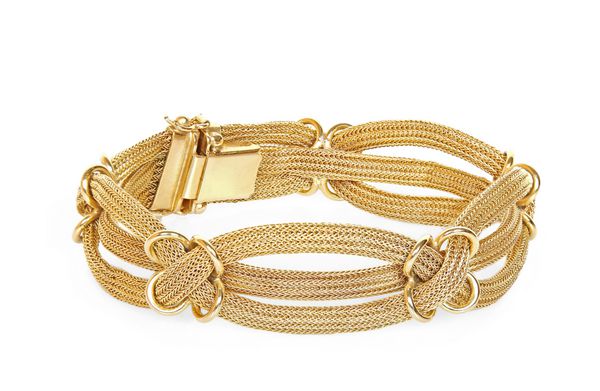 دستبند طلا آنتیک روی سفید