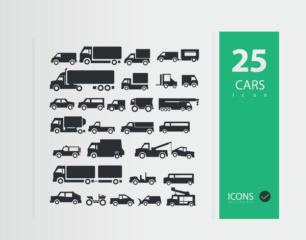 آیکون ماشین مجموعه 25 عدد آیکون ماشین با کیفیت
