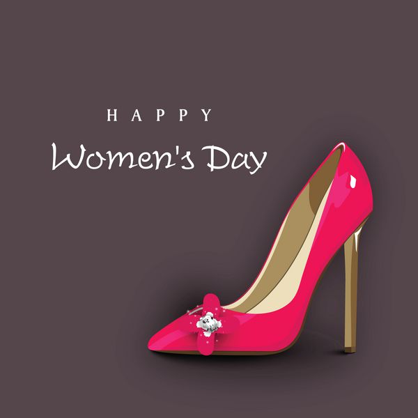 پس زمینه روز زن مبارک با کفش زنانه