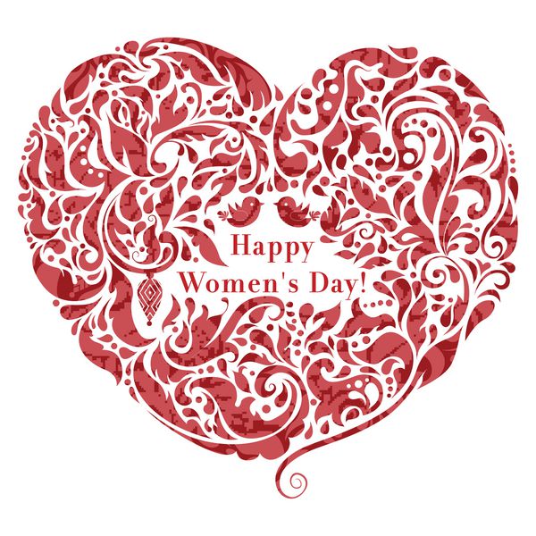 وکتور نماد قلب گل انتزاعی عنصر طراحی خلاقانه روز زن مفهوم عشق