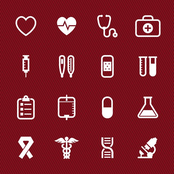 نمادهای پزشکی با پس زمینه قرمز NO 1