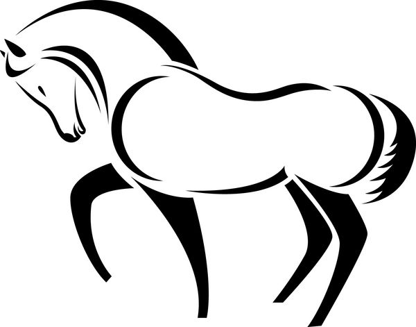 وکتور سر اسب در زمینه سفید