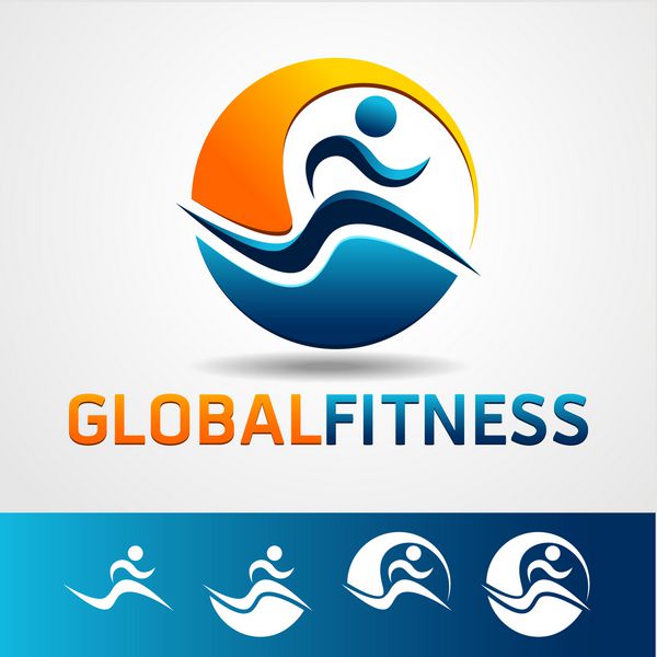 عنصر وکتور Fitness Globe طراحی گرافیک قابل ویرایش برای طراحی شما