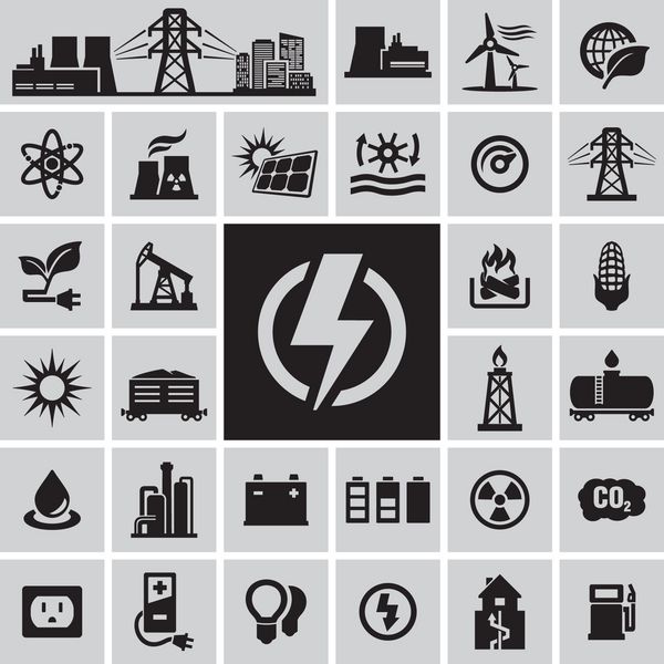 نمادهای انرژی برق قدرت