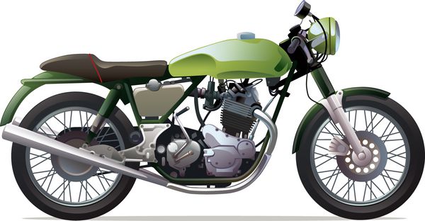 موتور سیکلت کلاسیک رترو این نمونه عالی از دوچرخه های مسابقه ای قدیمی است وکتور قابل ویرایش EPS v 10