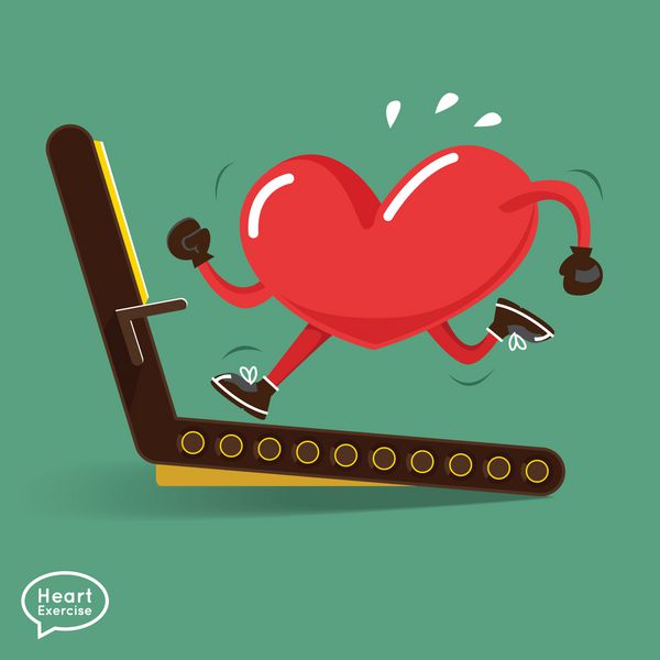 تناسب اندام طرح وکتور کاراکتر قلب برای قلب هوشمند با دویدن دمبل بو زینگ