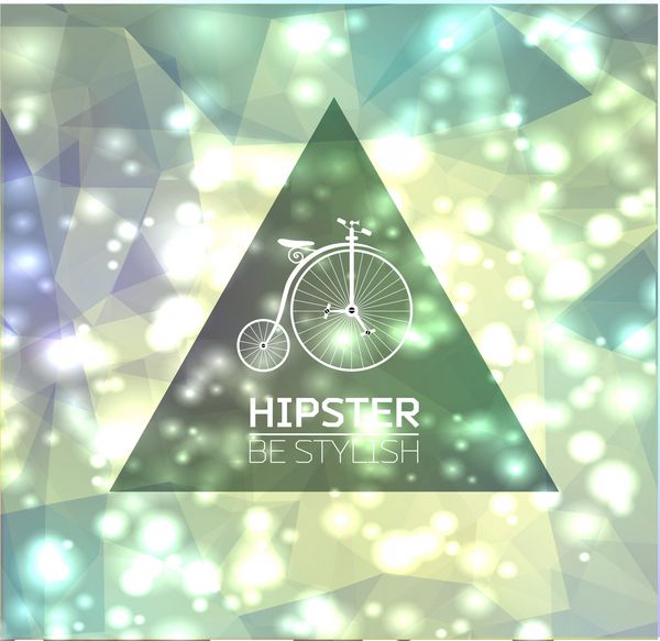 پس زمینه نور انتزاعی با دوچرخه رترو Hipster
