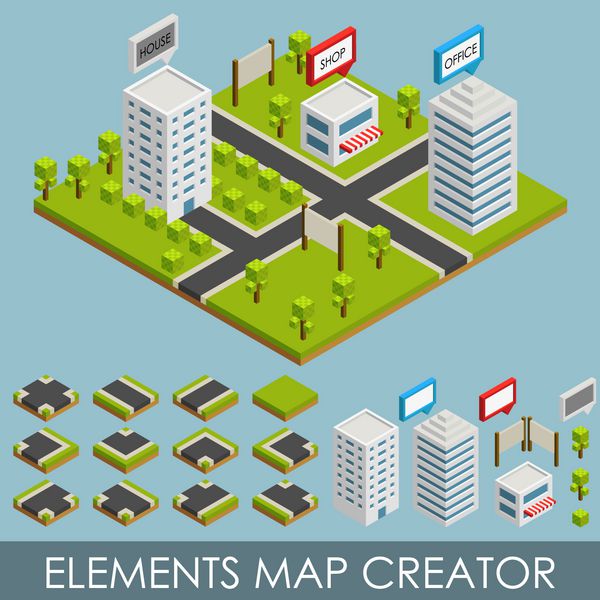سازنده نقشه عناصر ایزومتریک شهر