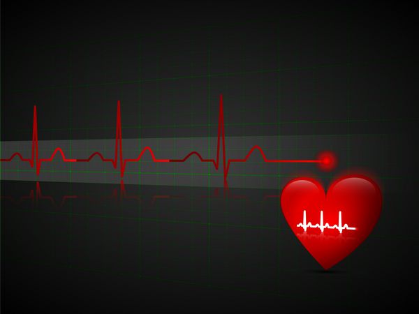 خط نبض انتزاعی و قلب قرمز مفهوم سلامت تصویر در چشم انداز