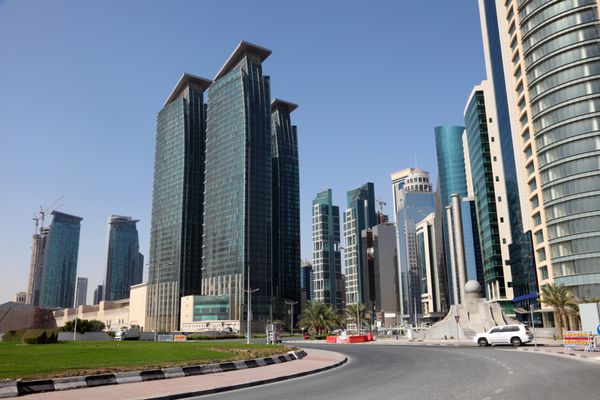 خیابان مرکز شهر در دوحه قطر خاورمیانه