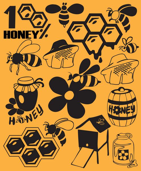 پیش‌نمایش نماد زنبورهای سیاه عسل ویژگی‌های زنبورداری