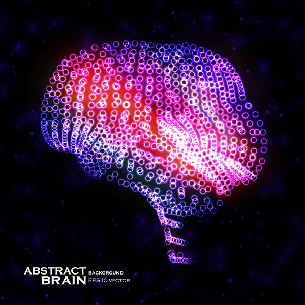 مغز نئون وکتور انتزاعی عناصر روشن - قابل ویرایش