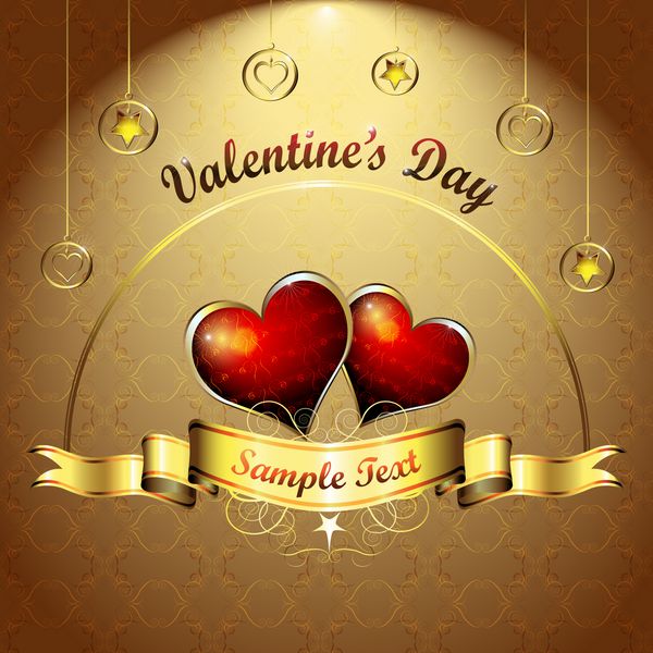 روز ولنتاین تصویرسازی با قلب های عاشقانه