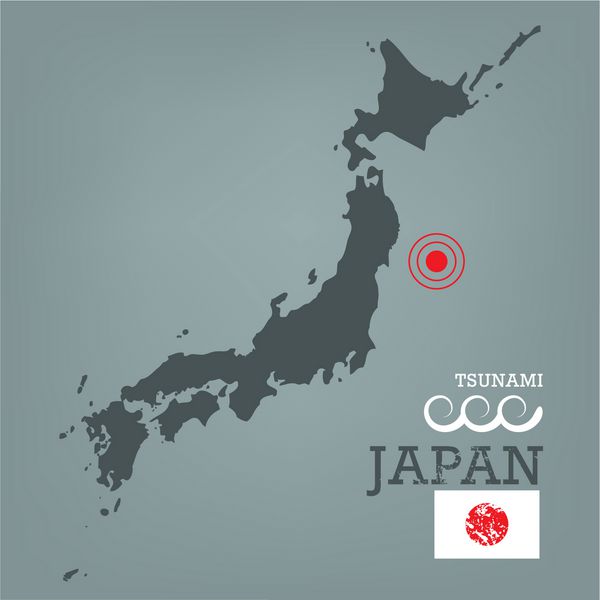 نقشه ژاپن با مرکز لرزه ای