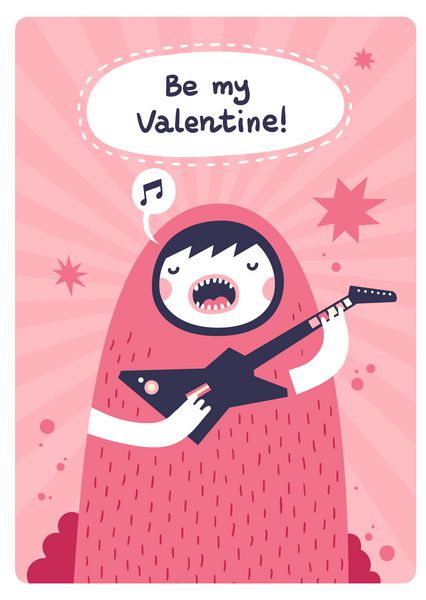 کارت روز ولنتاین با گیتاریست زیبا