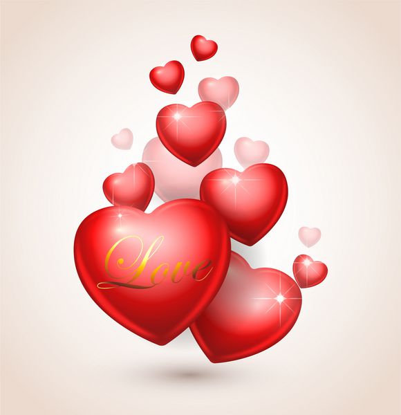 تصویر روز ولنتاین قلب های قرمز