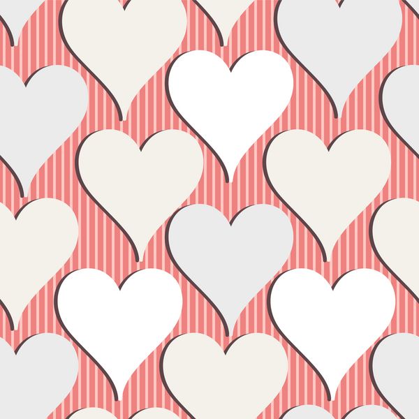 الگوی بدون درز با نوار قلب بافت وکتور خلاقانه برای روز ولنتاین