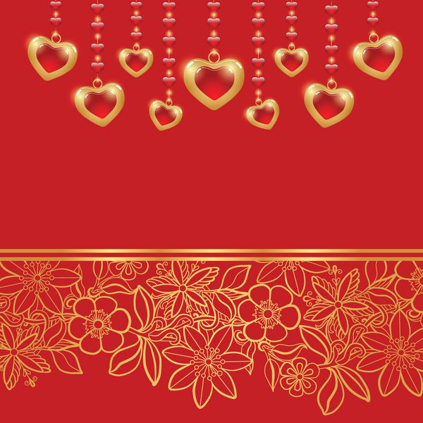 کارت تبریک روز ولنتاین پس زمینه قرمز