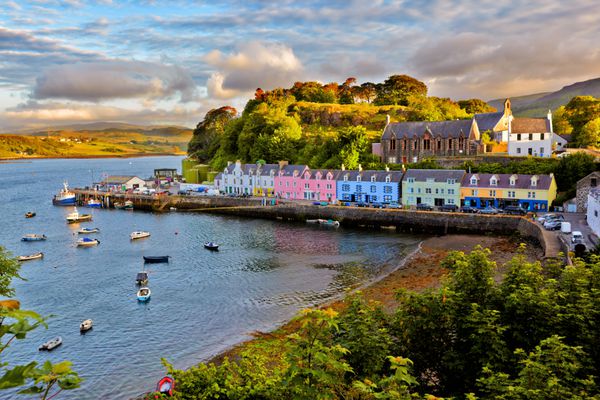 نمای پورتری قبل از غروب آفتاب جزیره اسکای اسکاتلند
