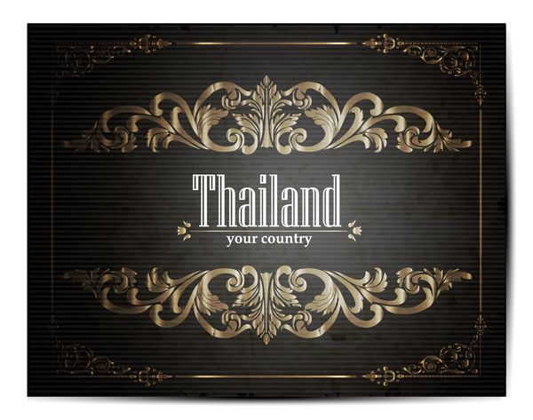 کارت پستال وینتیج توریستی - تایلند - وکتور
