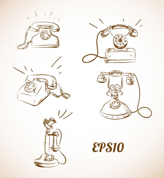 طرح هایی از گوشی های قدیمی وکتور