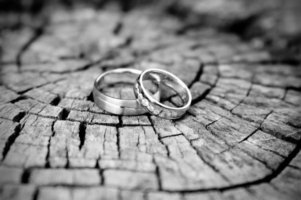 حلقه ازدواج نقره سیاه و سفید