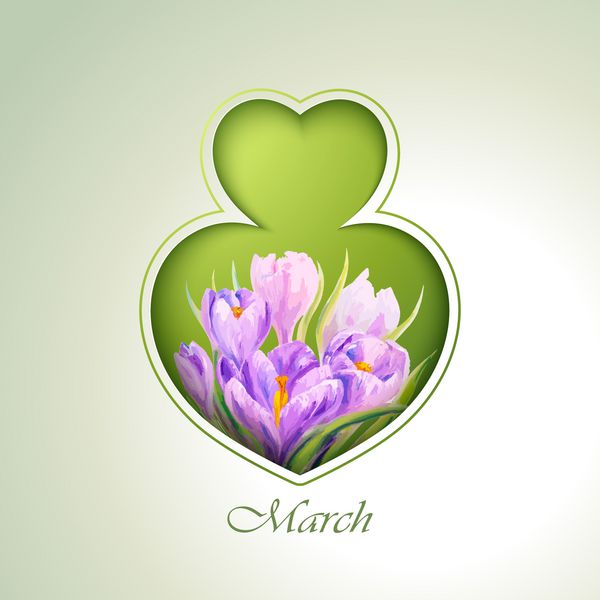 کارت دعوت قالب گل های بهاری 8 مارس