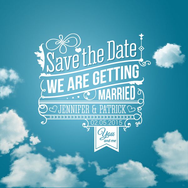تاریخ را برای تعطیلات شخصی ذخیره کنید دعوت عروسی وکتور