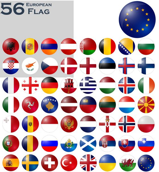 مجموعه وکتور پرچم اروپا