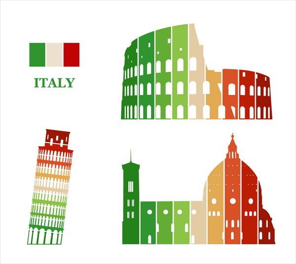 نمادهای گرافیکی وکتور ایتالیا