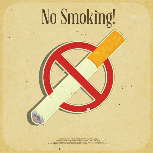 پوستر رترو - علامت سیگار ممنوع - وکتور