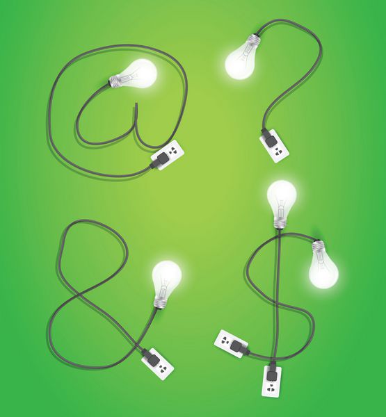 طرح خلاقانه الفبای ایده لامپ الگوی مدرن وکتور