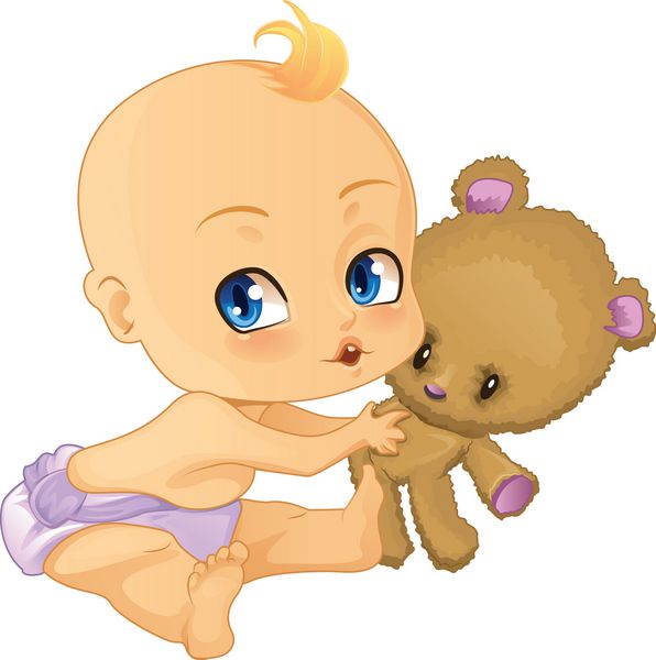 بازی پسر بچه با خرس عروسکی