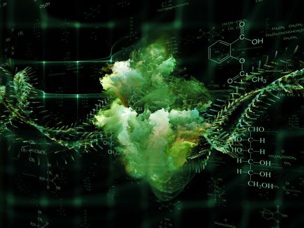 سری رویاهای مولکولی ترکیب اتم ها مولکول ها و عناصر فراکتال مفهومی در موضوع زیست شناسی شیمی فناوری علم و آموزش