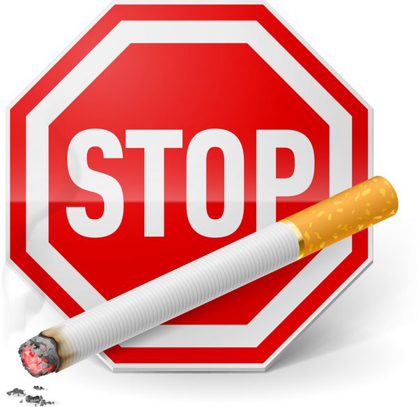 علامت توقف قرمز با سیگار به عنوان جذابیت ترک سیگار