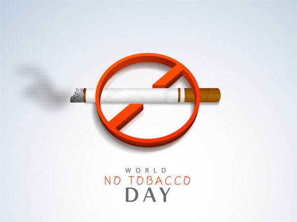 برچسب برچسب یا برچسب شیک ضد سیگار با سیگار روی پس‌زمینه خاکستری برای روز جهانی بدون سیگار