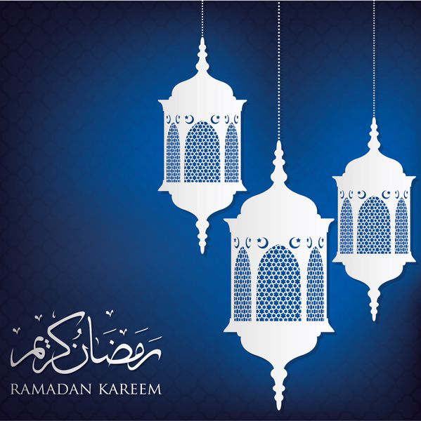 کارت فانوس رمضان کریم رمضان سخاوتمند در قالب وکتور