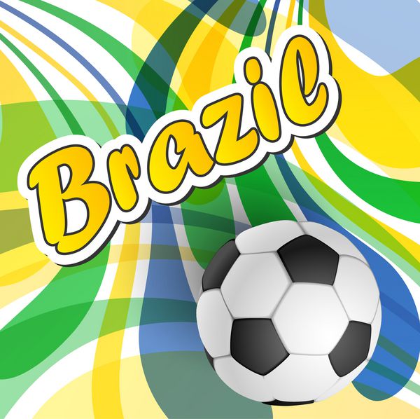 پس زمینه انتزاعی برزیل با توپ فوتبال