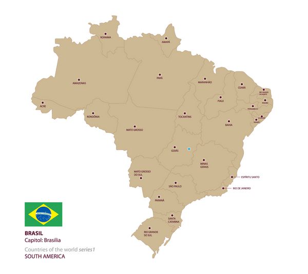 نقشه وکتور برزیل
