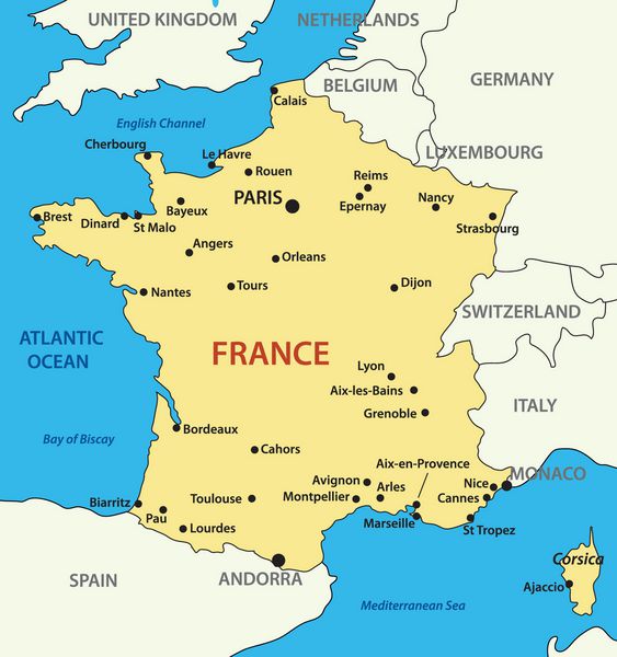 نقشه فرانسه - وکتور