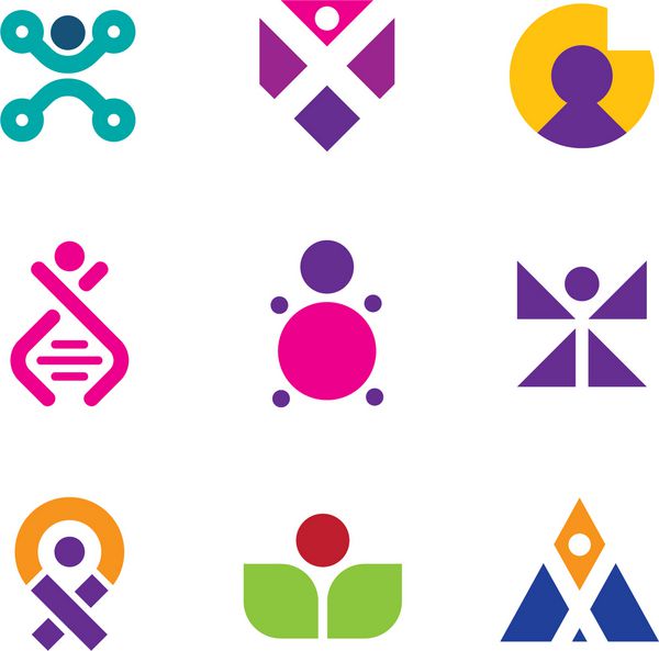 تکامل ژنتیکی مهندسی فناوری انسان مجموعه نماد خانواده آرم DNA