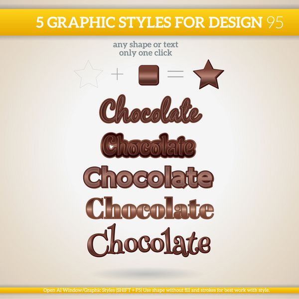 مجموعه ای از سبک های گرافیکی شکلاتی برای طراحی