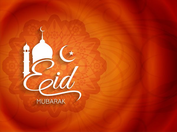زمینه مذهبی هنری با طرح متن زیبای عید مبارک وکتور