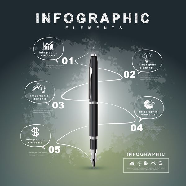 نمودار جریان خلاق با قلم فواره ای اطلاعات نوشتن در یک فضای فناوری می تواند برای اینفوگرافیک ها و بنرها وکتور مفهومی استفاده شود