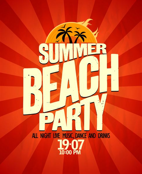 پوستر چاپی مهمانی ساحلی تابستانی