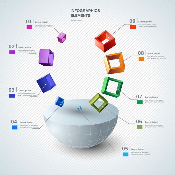 تصویر عناصر طراحی اینفوگرافیک برای کسب و کار و ارائه