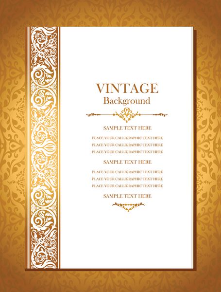 پس زمینه سلطنتی قدیمی عتیقه زیور آلات طلای ویکتوریایی قاب باروک کارت عروسی زیبا صفحه جلد آراسته برچسب قدیمی الگوی الگوی تزئینی لوکس گلدار برای طراحی