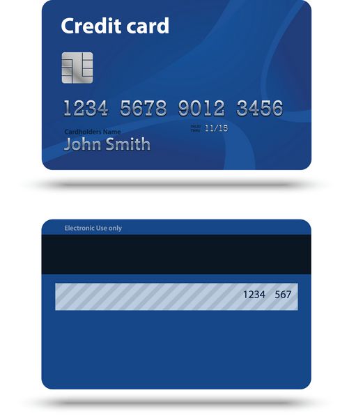 کارت اعتباری آبی دو طرف